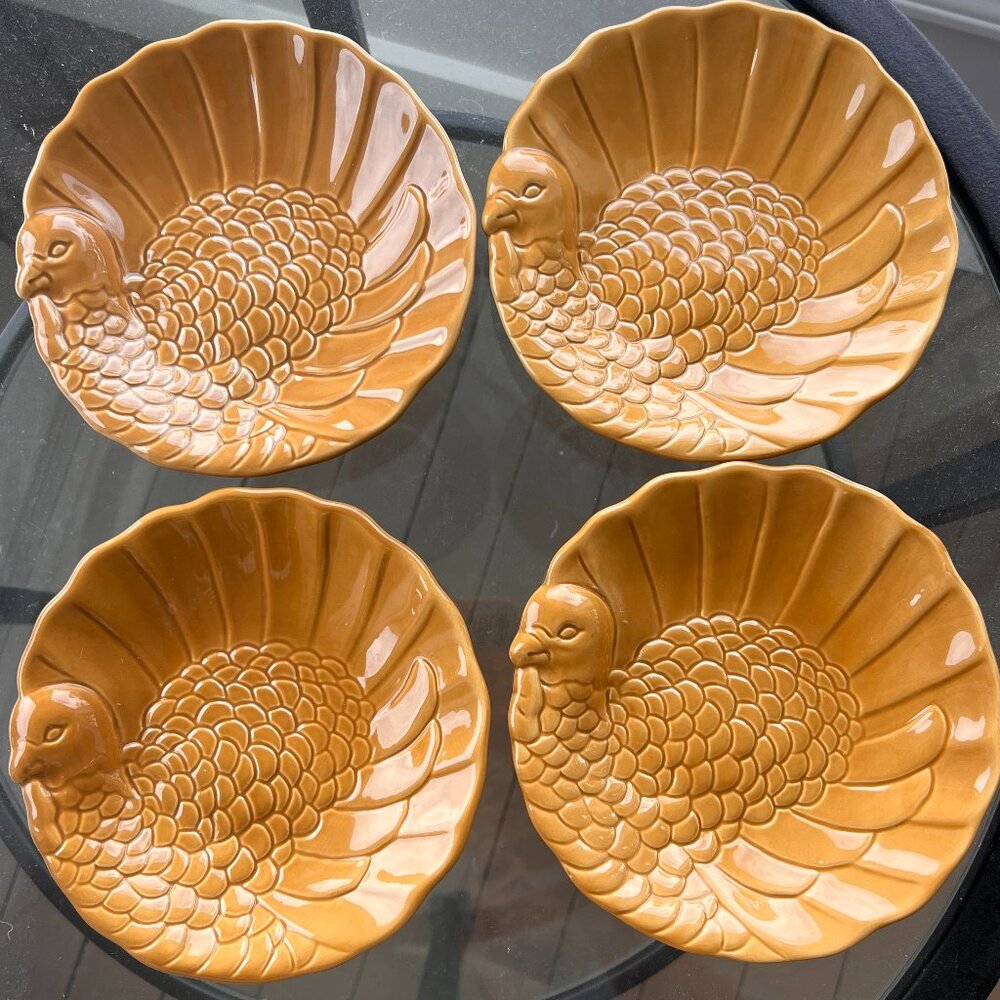 Pottery Barn Thanksgiving Turkey Plates (Set of 4)